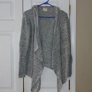 Sienna Sky  gray white hooded cardigan Sz M